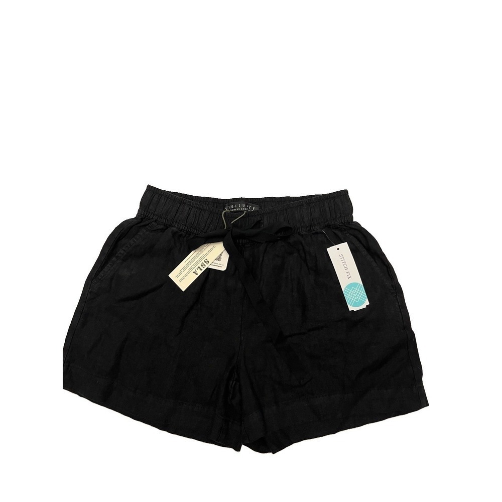Sanctuary Always. Linen Short Women's Blk NWT  Elastic Waist Sz Small